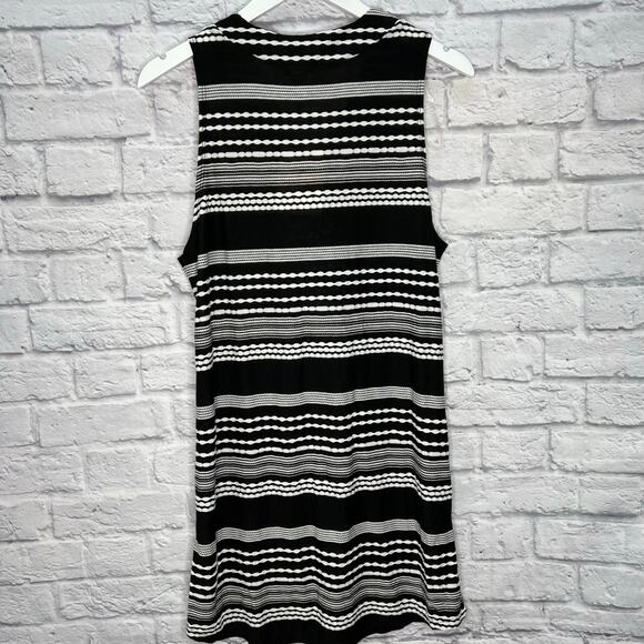 Dotti Womens Ibiza Striped Tunic Swim Cover Up Dress Size M Black White New - Picture 4 of 4